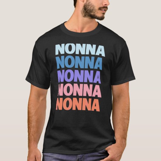 T-shirt Texte Répété Moderne Nonna Grand-mère (Devant)