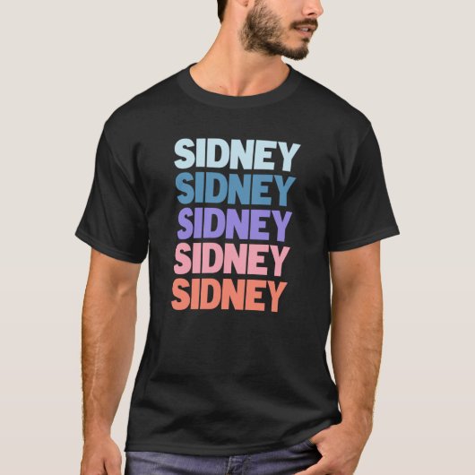 T-shirt Texte répété moderne Sidney (Devant)