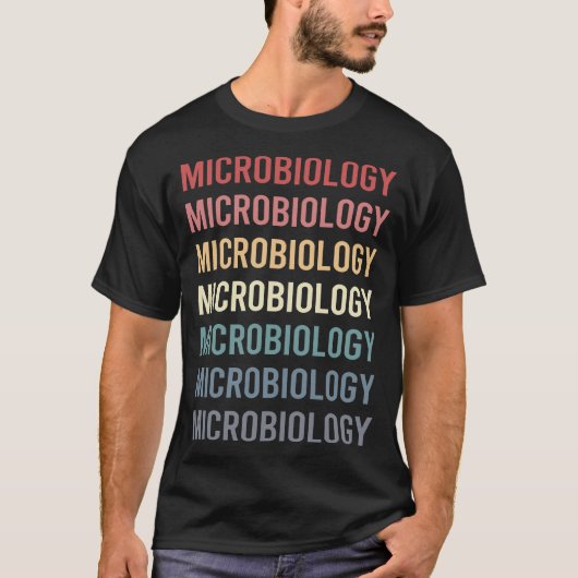 T-shirt Texte Rétro Microbiologie Microbiologiste (Devant)