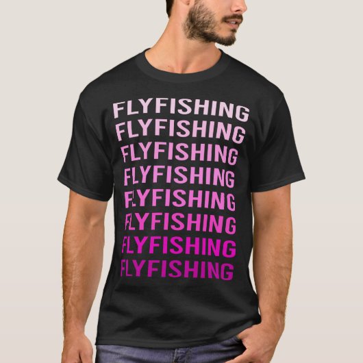 T-shirt Texte rose pêche à la mouche (Devant)