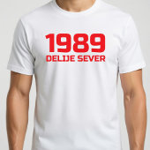 T-shirt Texte Rouge Delije Sever 1989