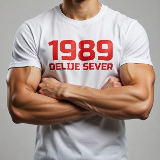 T-shirt Texte Rouge Delije Sever 1989