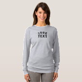 T-shirt Texte simple Modèle femmes long manches gris (Devant entier)