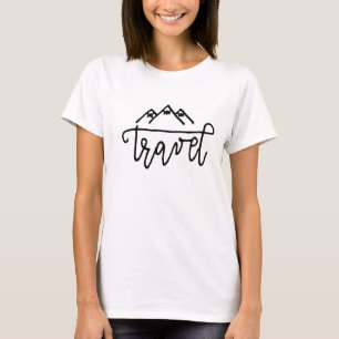 T-shirt Texte tiré par la main de voyage