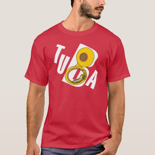 T-shirt Texte Tuba incliné (Devant)