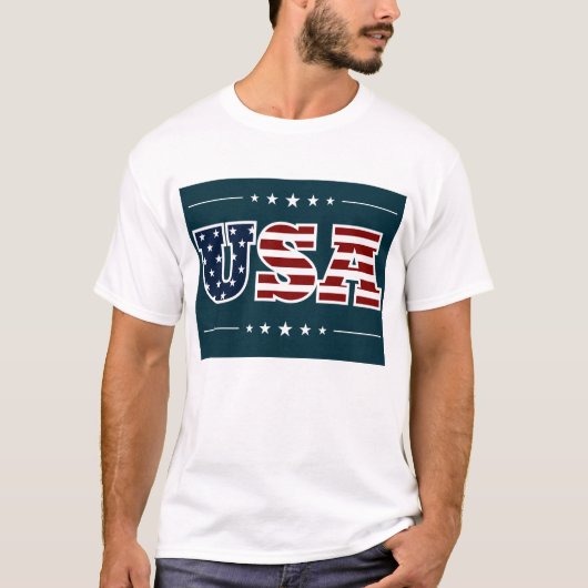 T-shirt Texte USA (Devant)