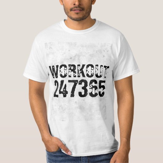 T-shirt Texte usé et rayé Workout 247365 rustique (Devant)