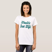 T-shirt Texte vert de la meilleure femme (Devant entier)