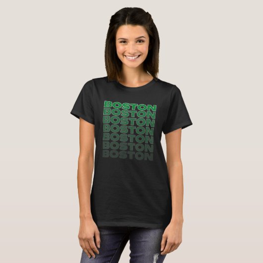 T-shirt Texte vert style Boston (Devant entier)