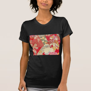 T-shirt Textile japonais de KIMONO, motif floral