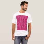 T-shirt Texture à motif d'alligator rose (Devant entier)