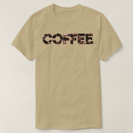 T-shirt texture café avec grains de café (Design devant)