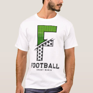 T-shirt Texture de ballon de football Initiale typographie