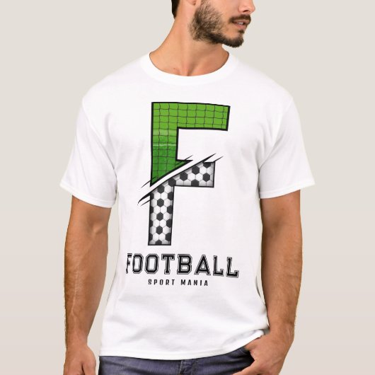 T-shirt Texture de ballon de football Initiale typographie (Devant)