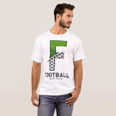 T-shirt Texture de ballon de football Initiale typographie (Devant entier)