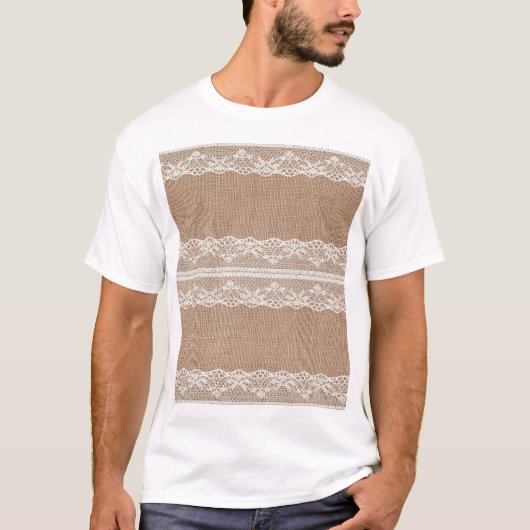T-shirt Texture de dentelle blanche Brown (Devant)