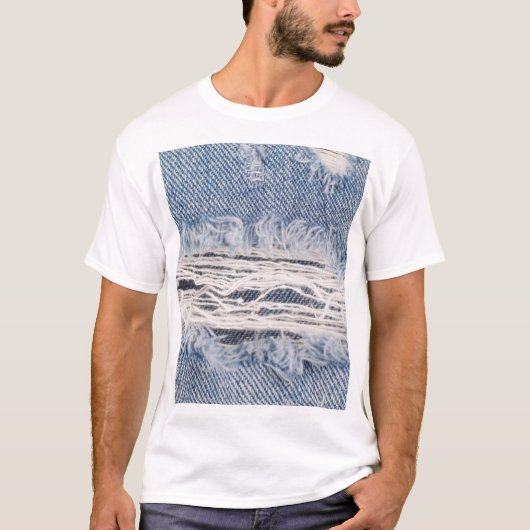 T-shirt Texture de jean déchiré (Devant)