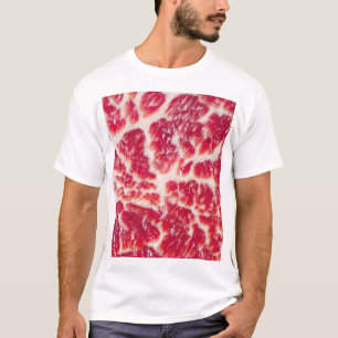 T-shirt Texture du steak de boeuf marbré Closeup