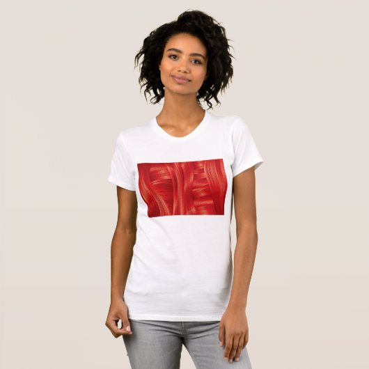 T-shirt Texture dynamique des muscles rouges Abstraite (Devant entier)