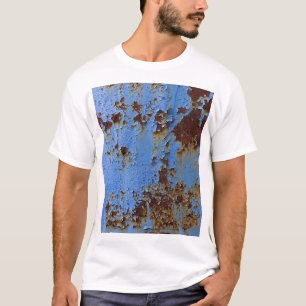 T-shirt Texture en métal et en bleu.