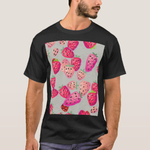 T-shirt Texture tirée à la main de fraise mûre