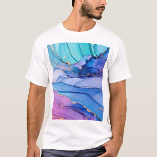 T-shirt Textures fluides, art abstrait de luxe.