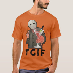 T-shirt TGIF Drôle Halloween Costume De Saison Avec Vi Éff