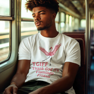 T-shirt TGIF Merci Dieu C'est Flamant rose vendredi