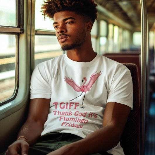 T-shirt TGIF Merci Dieu C'est Flamant rose vendredi