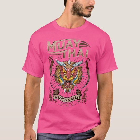 T-shirt Thai Boxing Warrior'S Heart Muay Thai Et Lion Dem (Devant)