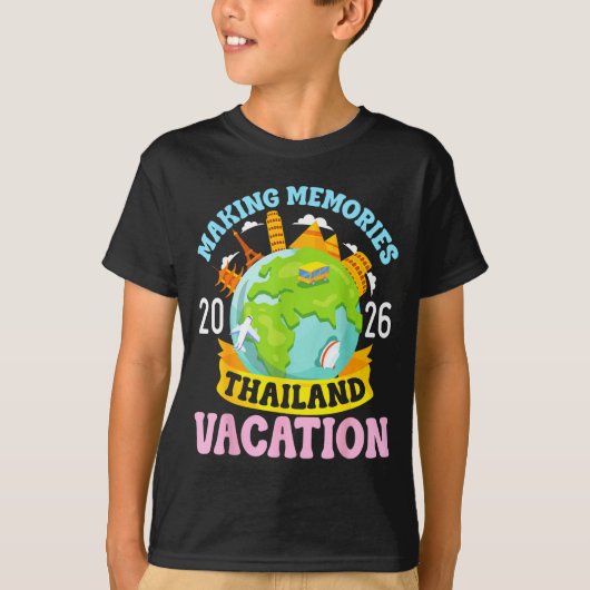 T-shirt Thailand Vacation 2026 Travel Making Memories Fami (Devant)