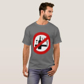 T-shirt ⚠ thaïlandais de signe de ⚠ non-fumeurs d'alcool (Devant entier)