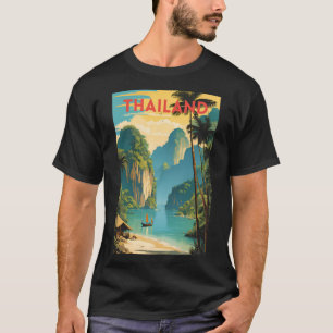 T-shirt Thaïlande Poster traditionnel des voyages