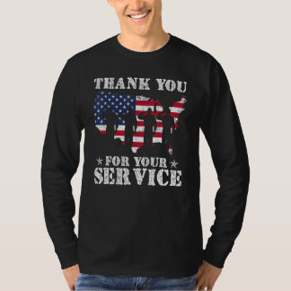 T-shirt Thank You For Your Service Patriotic Veterans Day_