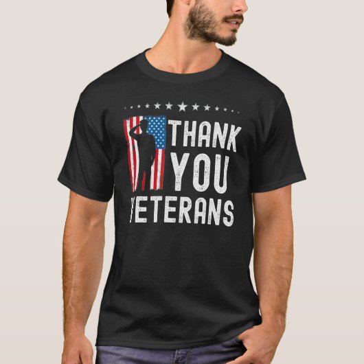 T-shirt Thank You Veterans American Flag Celebration (Devant)