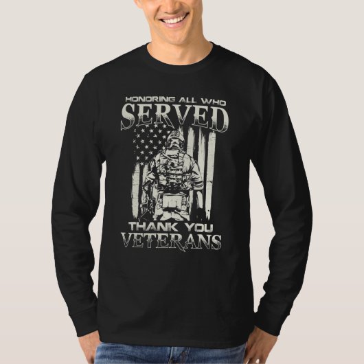 T-shirt Thank You Veterans Honoring All Who Served (Devant)