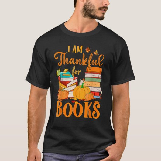 T-shirt Thankful For Books Fall Librarian  Happy Thanksgiv (Devant)