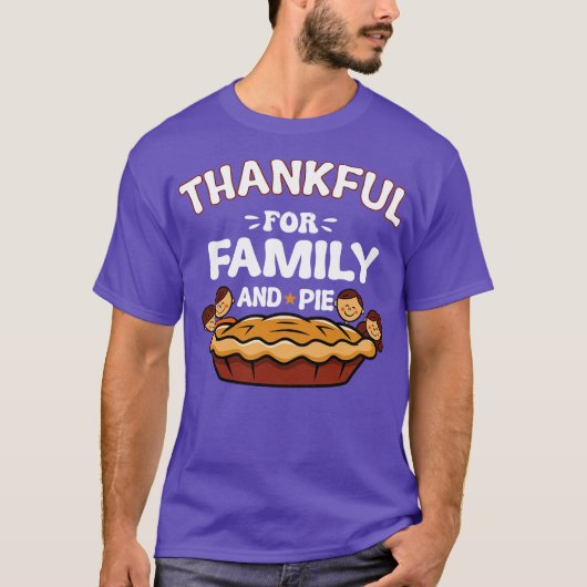 T-shirt Thankful For Family And Pie (Devant)