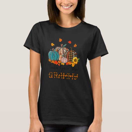 T-shirt Thankful Grateful Blessed Grammy Pumpkins Thanksgi (Devant)