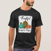 T-shirt Thankful Grateful Blessed Leopard Pumpkin Fall Tha (Devant)