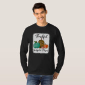 T-shirt Thankful Grateful Blessed Leopard Pumpkin Fall Tha (Devant entier)