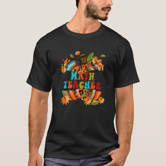 T-shirt Thankful Grateful Blessed Math Teacher Pumpkin Aut (Devant)