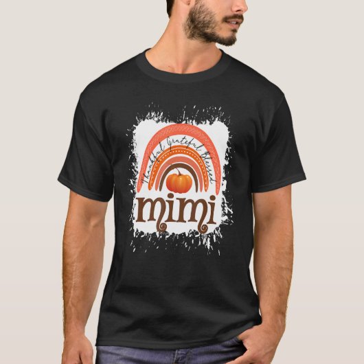 T-shirt Thankful Grateful Blessed Mimi Fall Pumpkin Thanks (Devant)