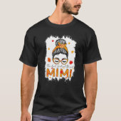 T-shirt Thankful Grateful Blessed Mimi Pumpkins Messy Bun  (Devant)
