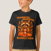 T-shirt Thankful Grateful Slightly Feral Funny Raccoon Tha (Devant)