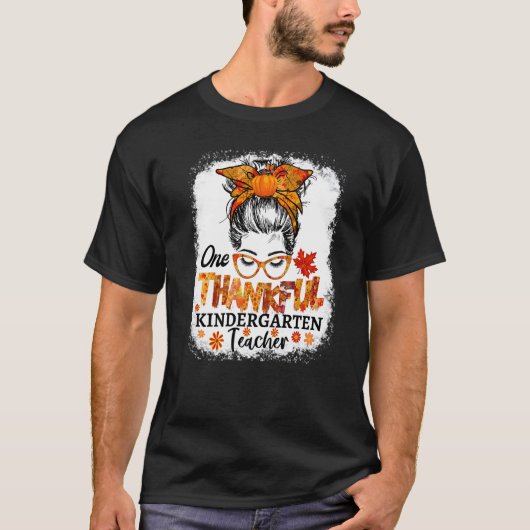 T-shirt thankful kindergarten teacher fall thanksgiving me (Devant)
