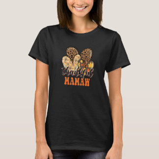 T-shirt Thankful Mamaw Cheetah Heart Mamaw Life Fall Thank