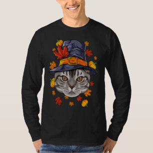 T-shirt Thanksgiving American Shorthair Pilgrime Costume F