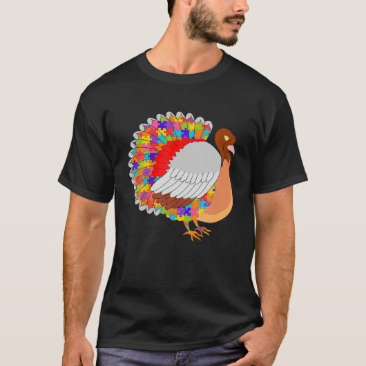 T-shirt Thanksgiving Autisme Turquie Jigsaw Puzzle Gobelet (Devant)