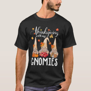 T-shirt Thanksgiving Avec Mes Gnomes Trois Gnome Fall Pump